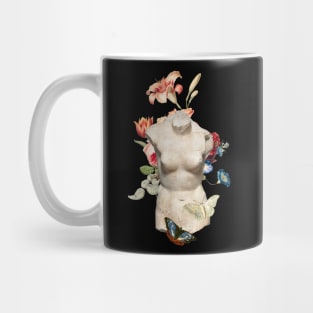 Popular Floral and Sculpture Art Collage, Nude Body Mug